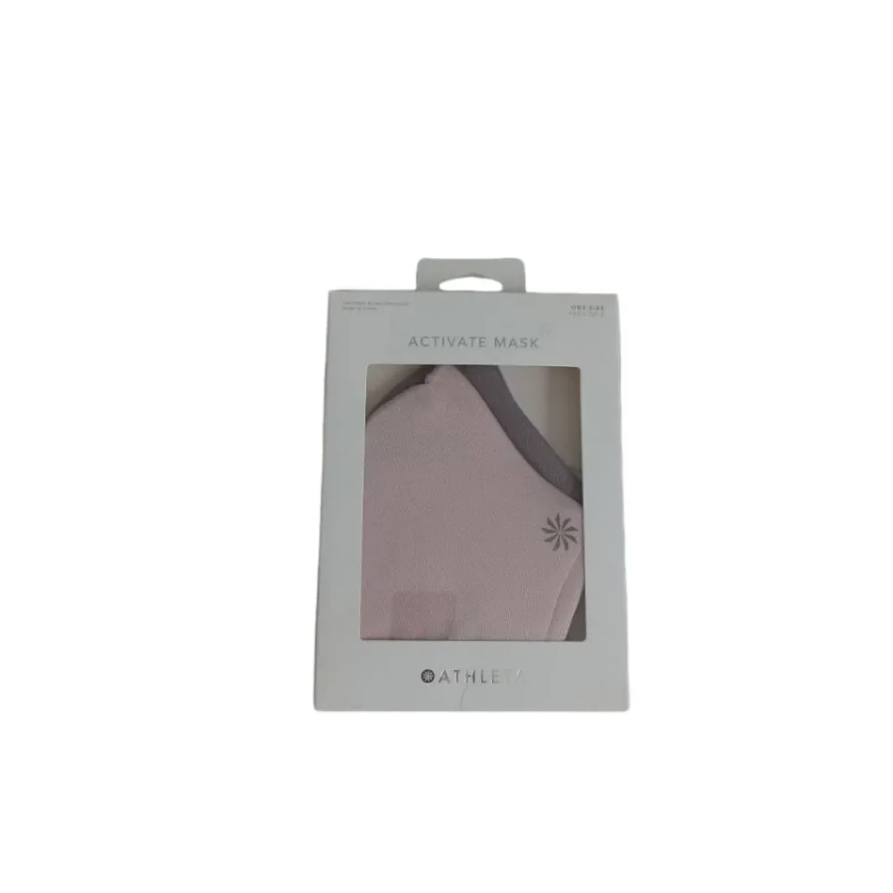 Athleta OS Pack of 2 Pink & Gray Lightweight Particle Blockin Activate Mask NIB